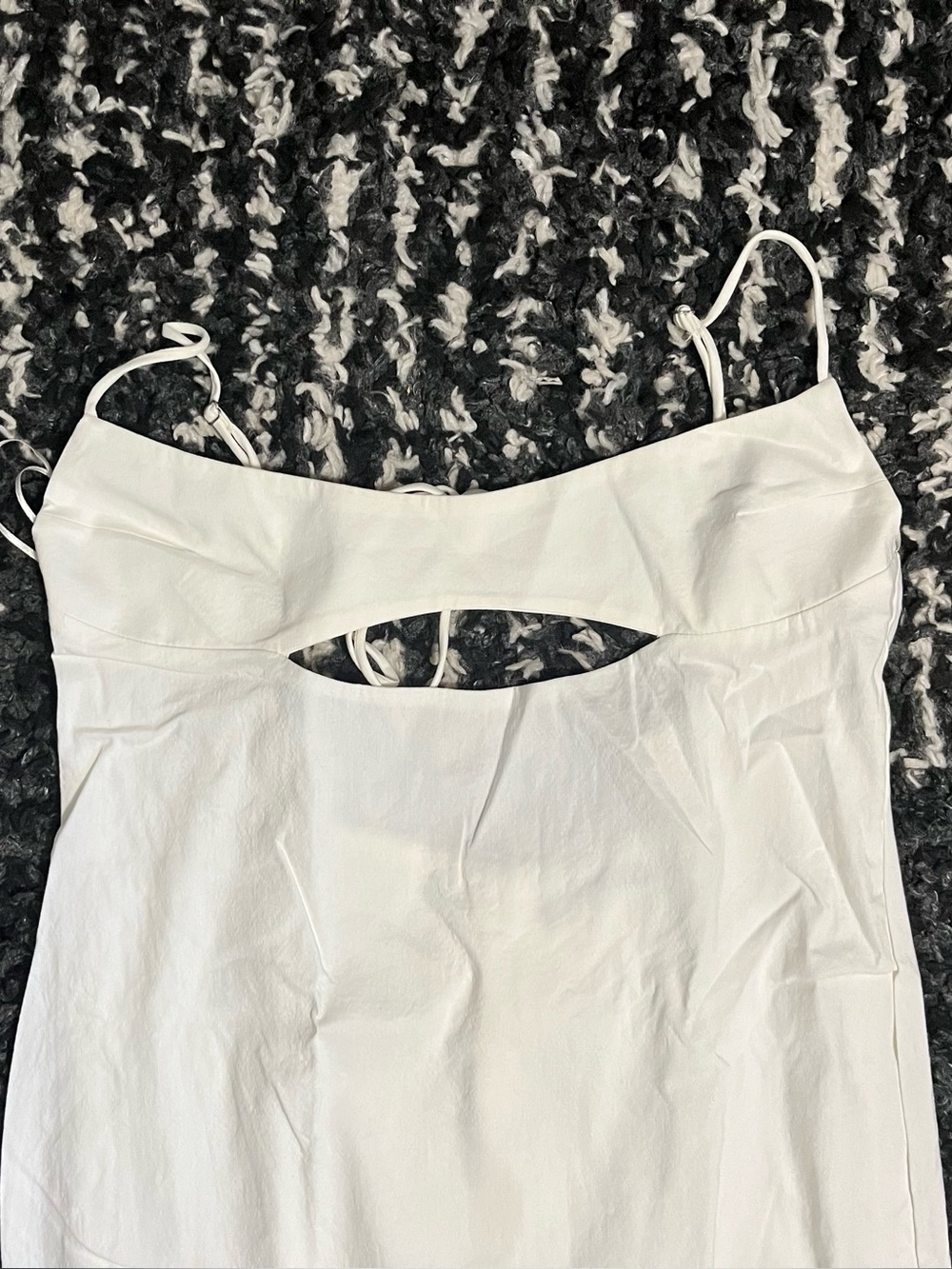 Zara XXL White Linen Blend Cutout Midi Slip Dress NWT - Picture 7 of 12
